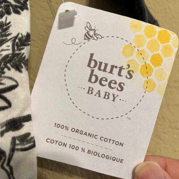 NWT Burt's Bees Baby Romper Sleeper Bodysuit Size 0-3 Mo Newborn Organic Cotton - Picture 5 of 6